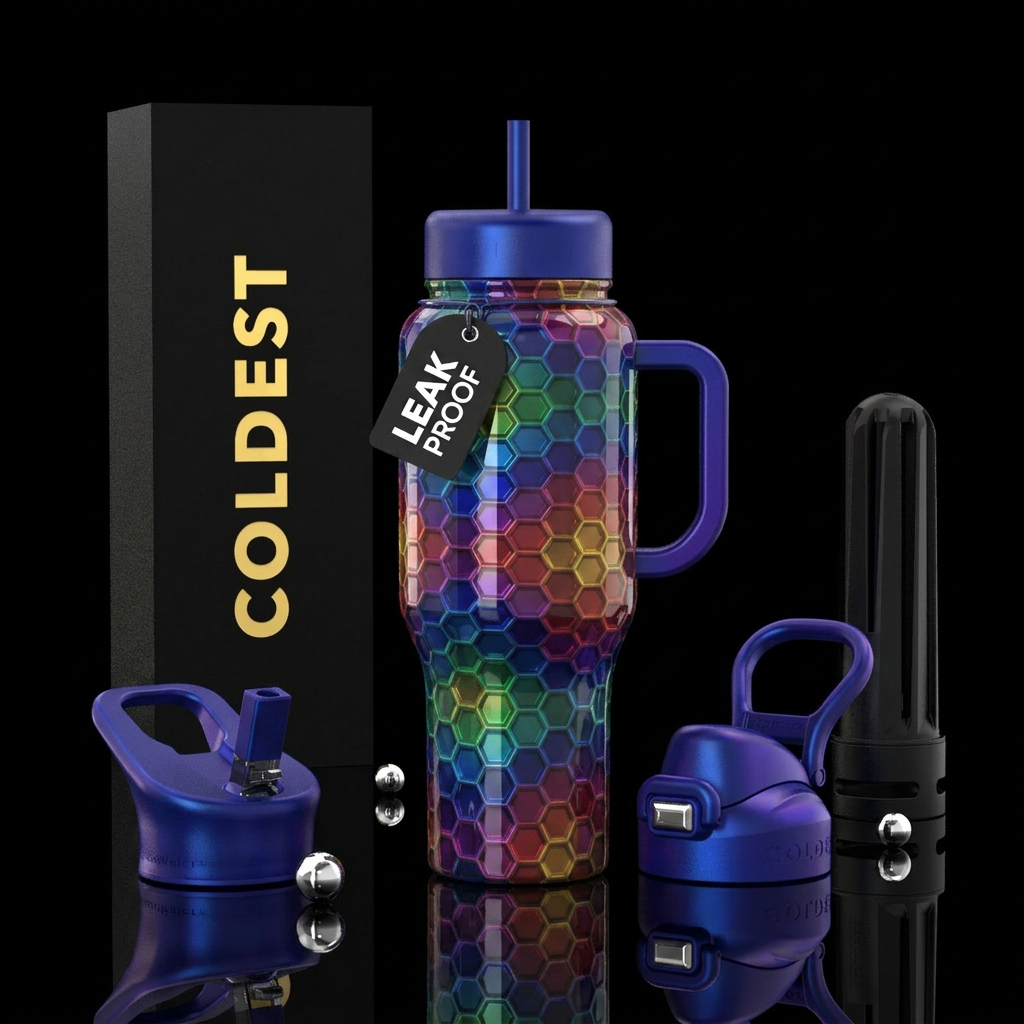 Tumbler is a 3D honeycomb water bottle design