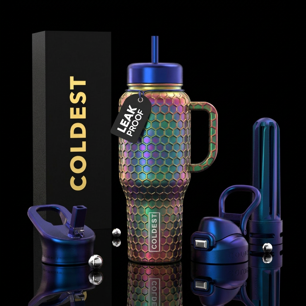 Tumbler is a 3D honeycomb water bottle design
