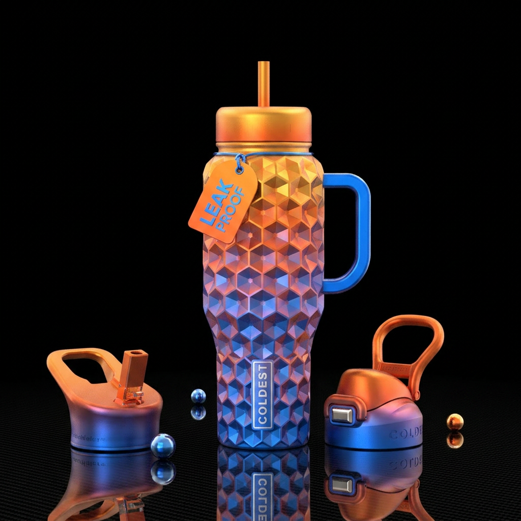 Tumbler is a 3D honeycomb water bottle design