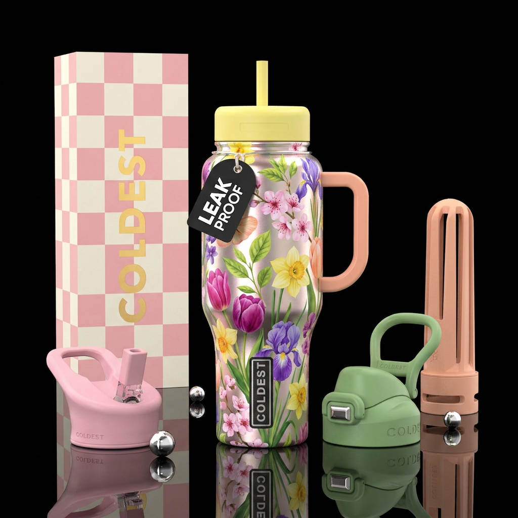 Tumbler inspired by the perfect spring water bottle design