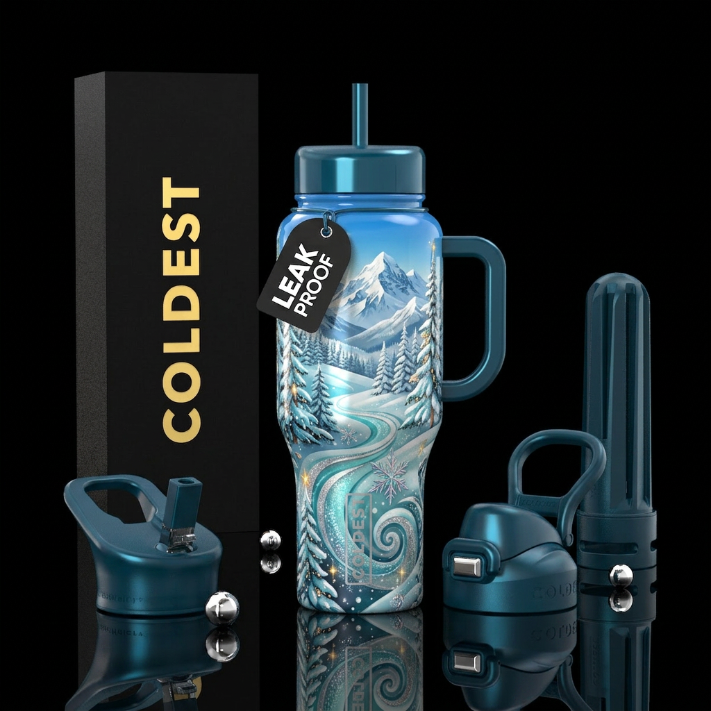 Tumbler inspired by the perfect winter day water bottle design