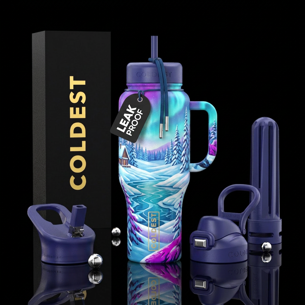 Tumbler inspired by the perfect winter day water bottle design