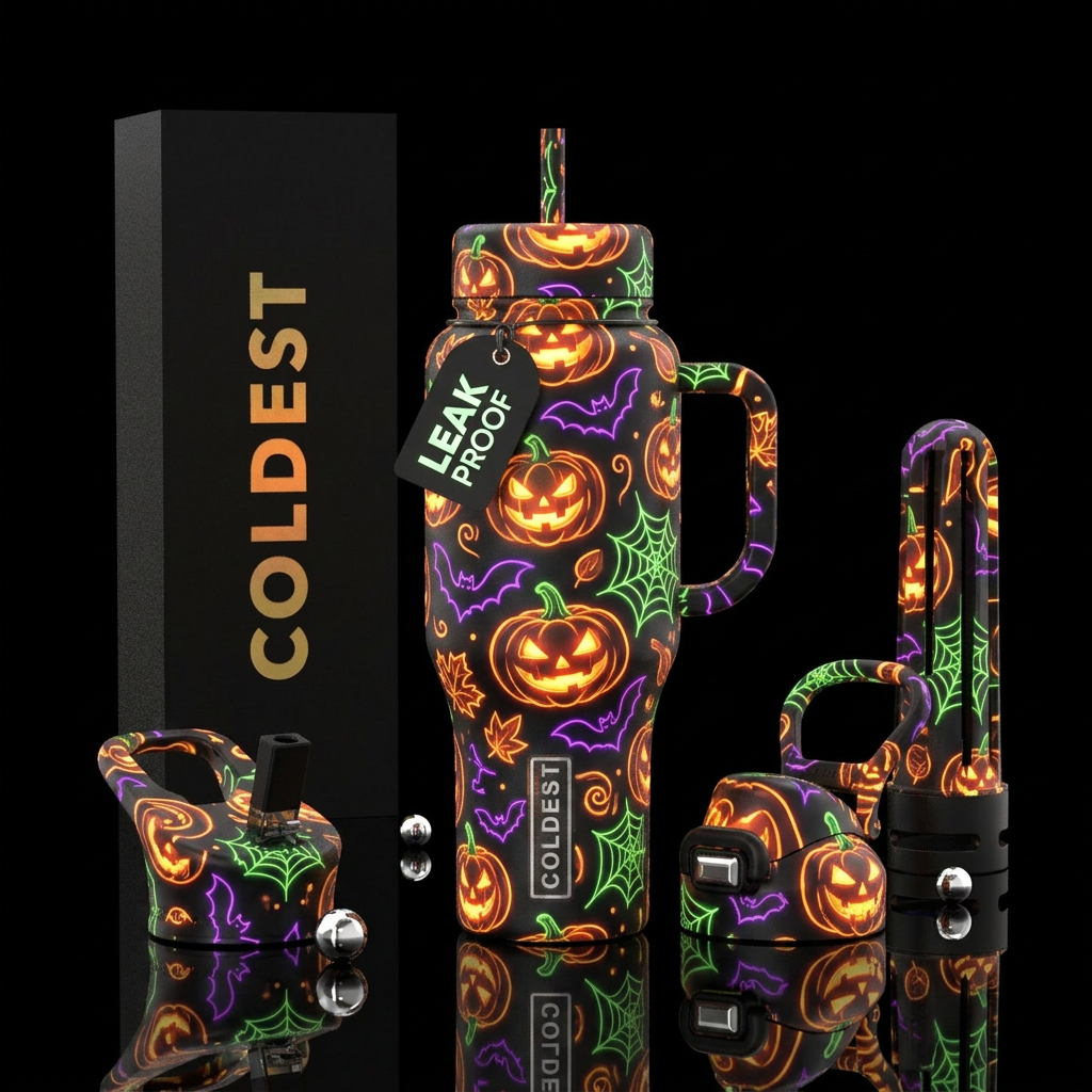 Tumbler inspired by the perfect Halloween, glowy, ... water bottle design