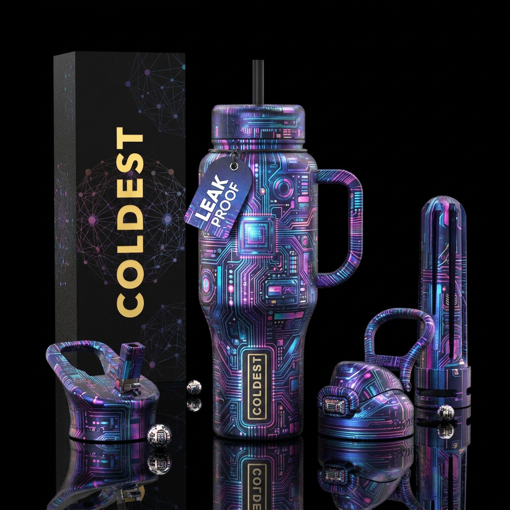 AI inspired timeless tumbler water bottle design
