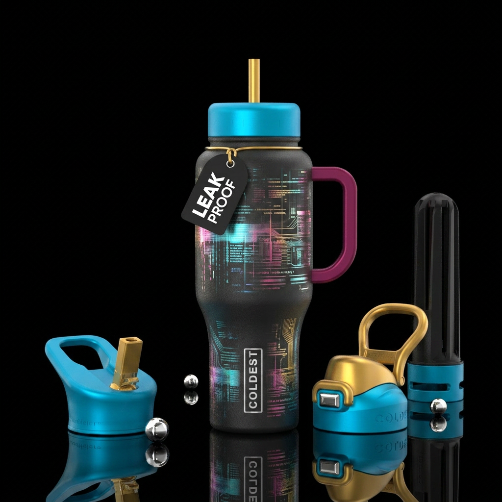 AI inspired timeless tumbler water bottle design