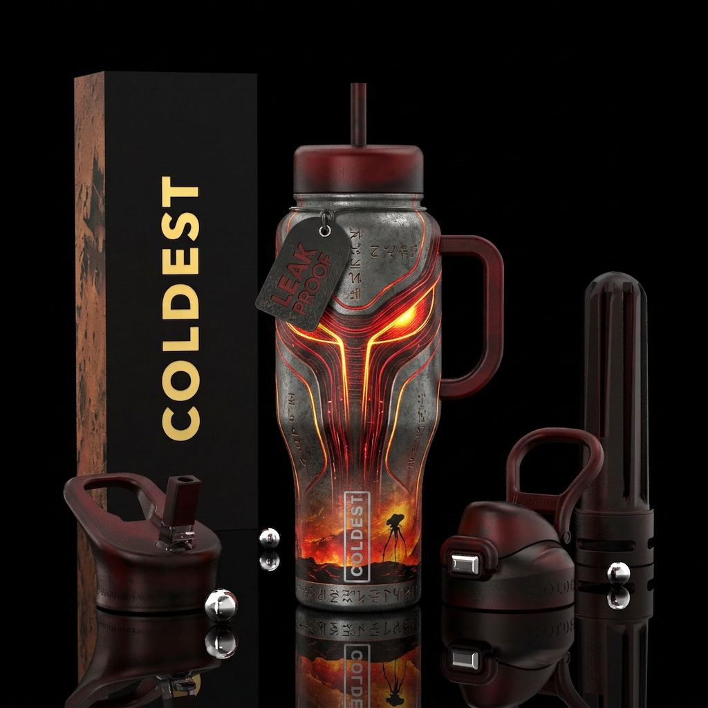 Tumbler inspired by the war of the world's movie water bottle design