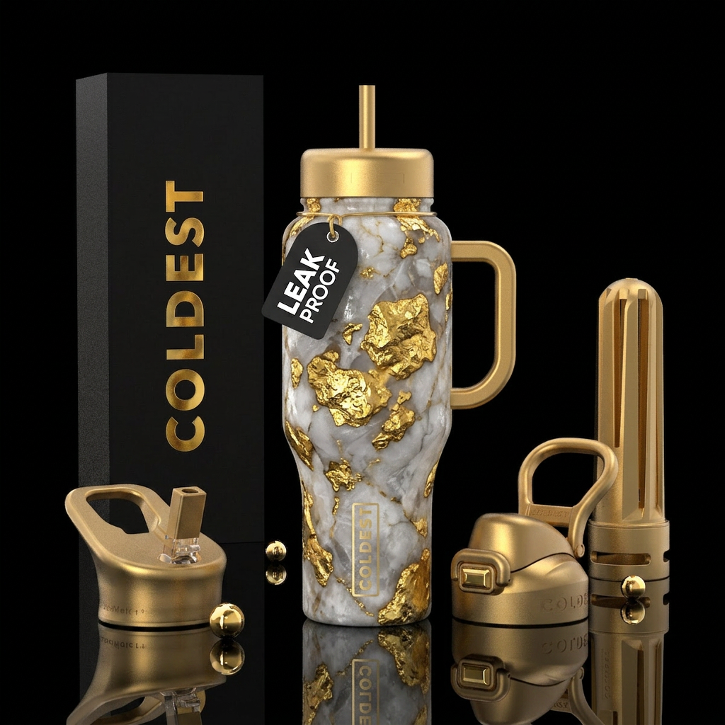 Tumbler inspired by Australian gold nuggets in qua... water bottle design