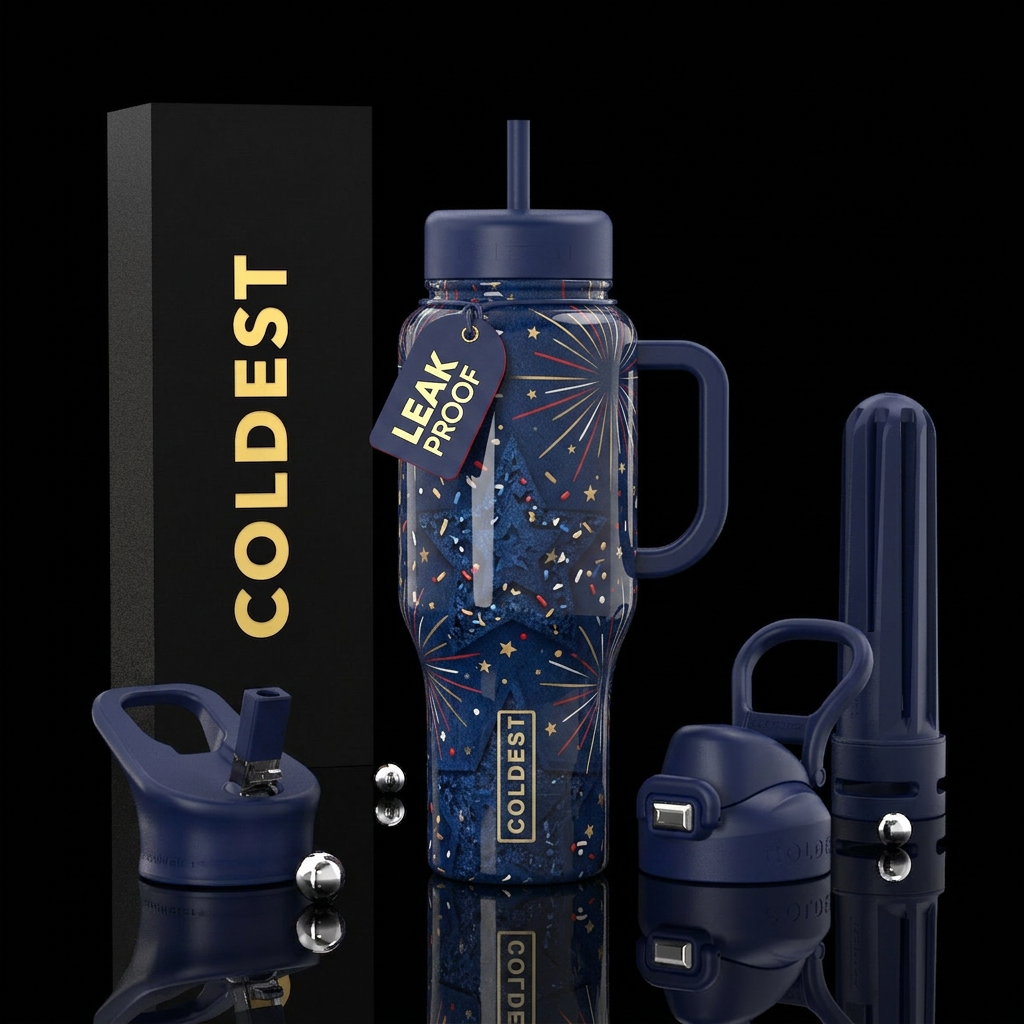 Inspired by the USA birthday water bottle design