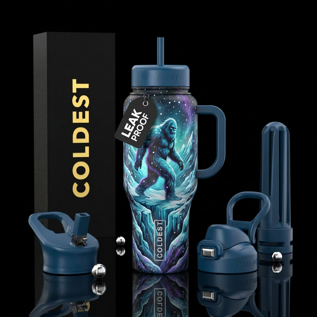 Inspired by Yeti sightings water bottle design