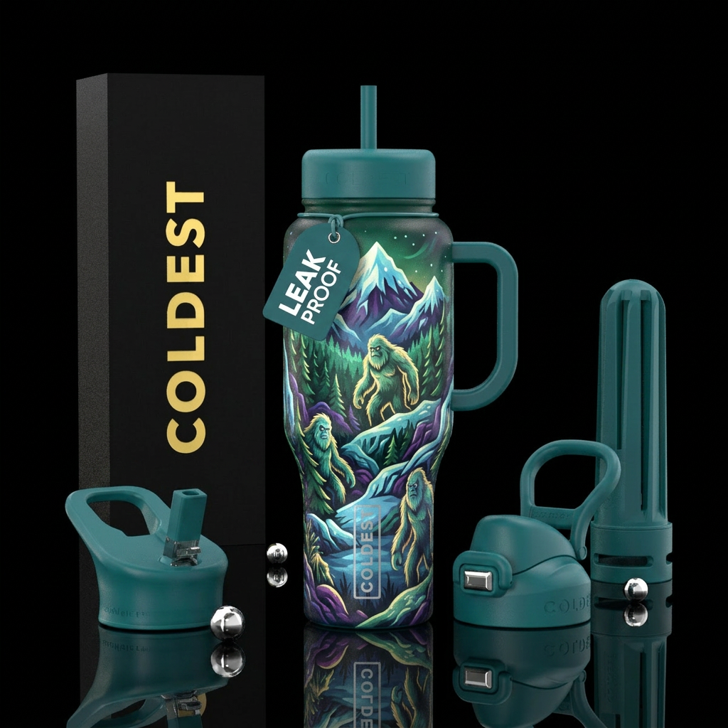 Inspired by Yeti sightings water bottle design