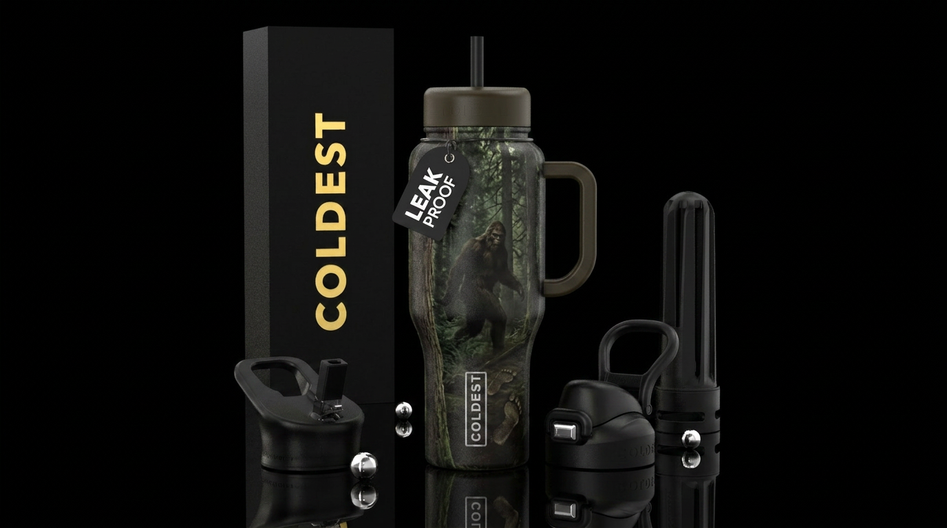 Inspired by bigfoot sightings water bottle design