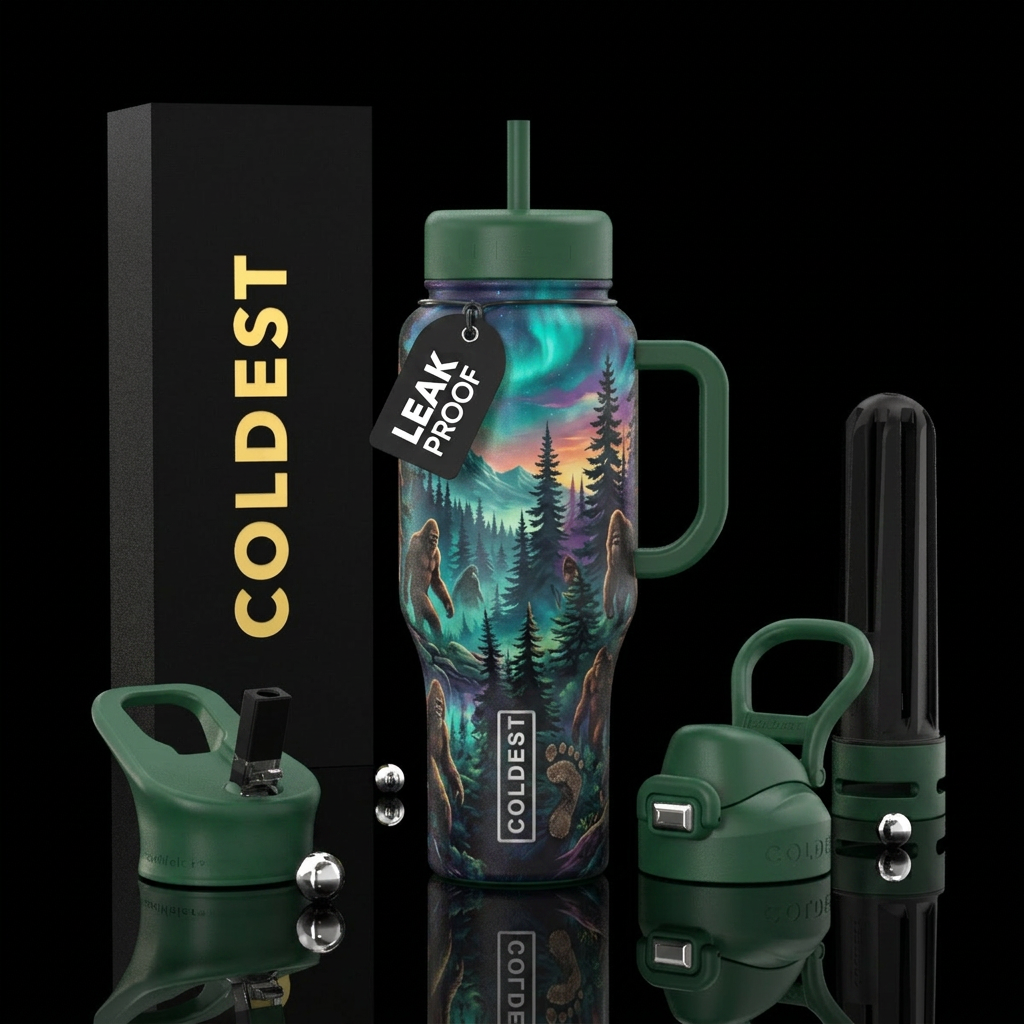 Inspired by bigfoot sightings water bottle design