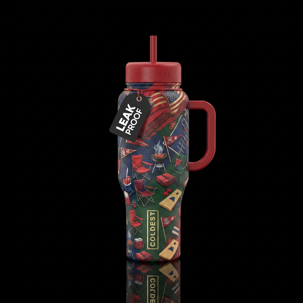 Tumbler inspired by tailgating water bottle design