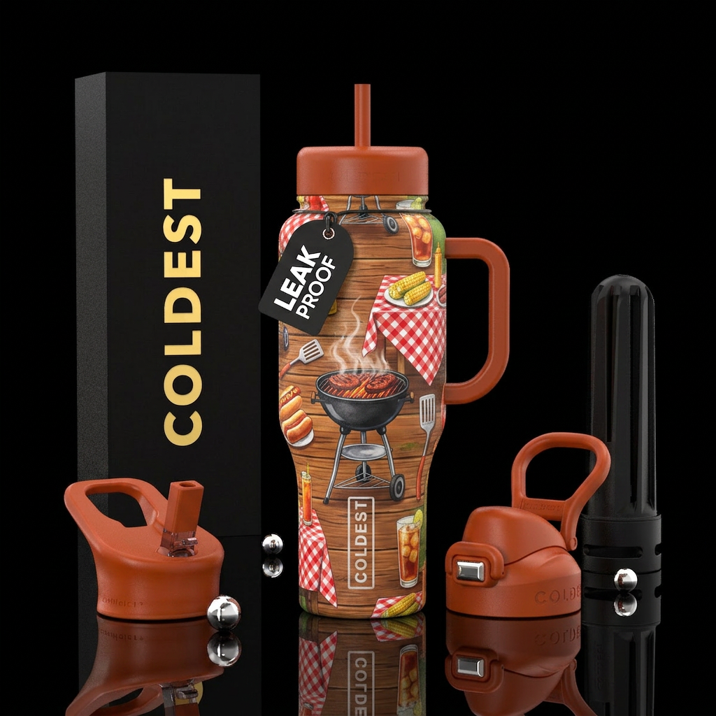 Tumbler inspired by backyard bbq's water bottle design