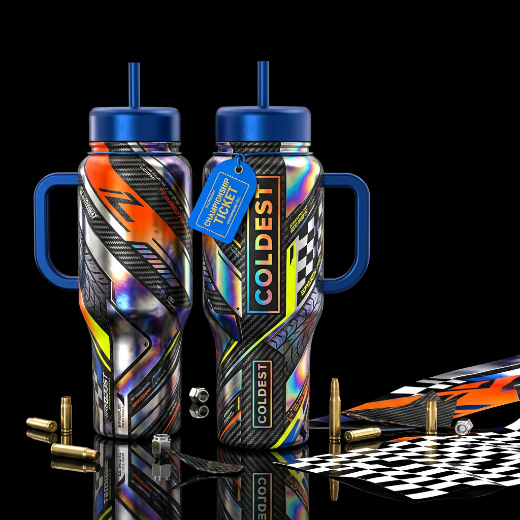 Tumbler inspired by pit champions, please show bot... water bottle design
