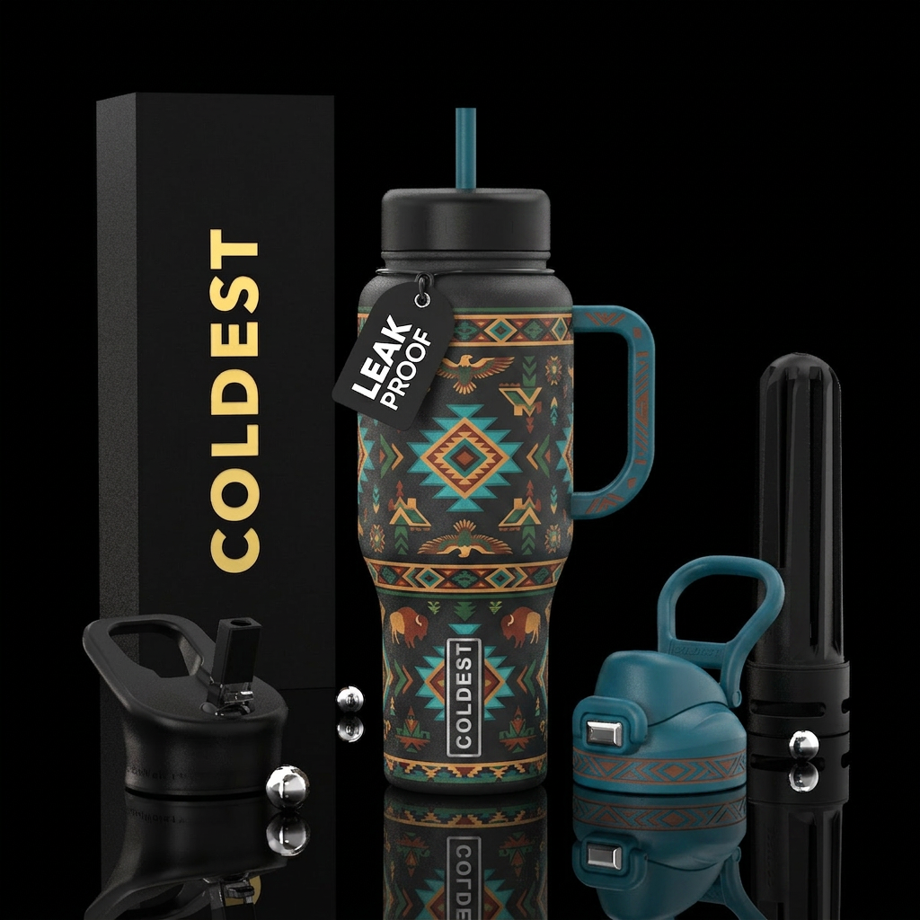 Tumbler inspired by Native American Culture water bottle design