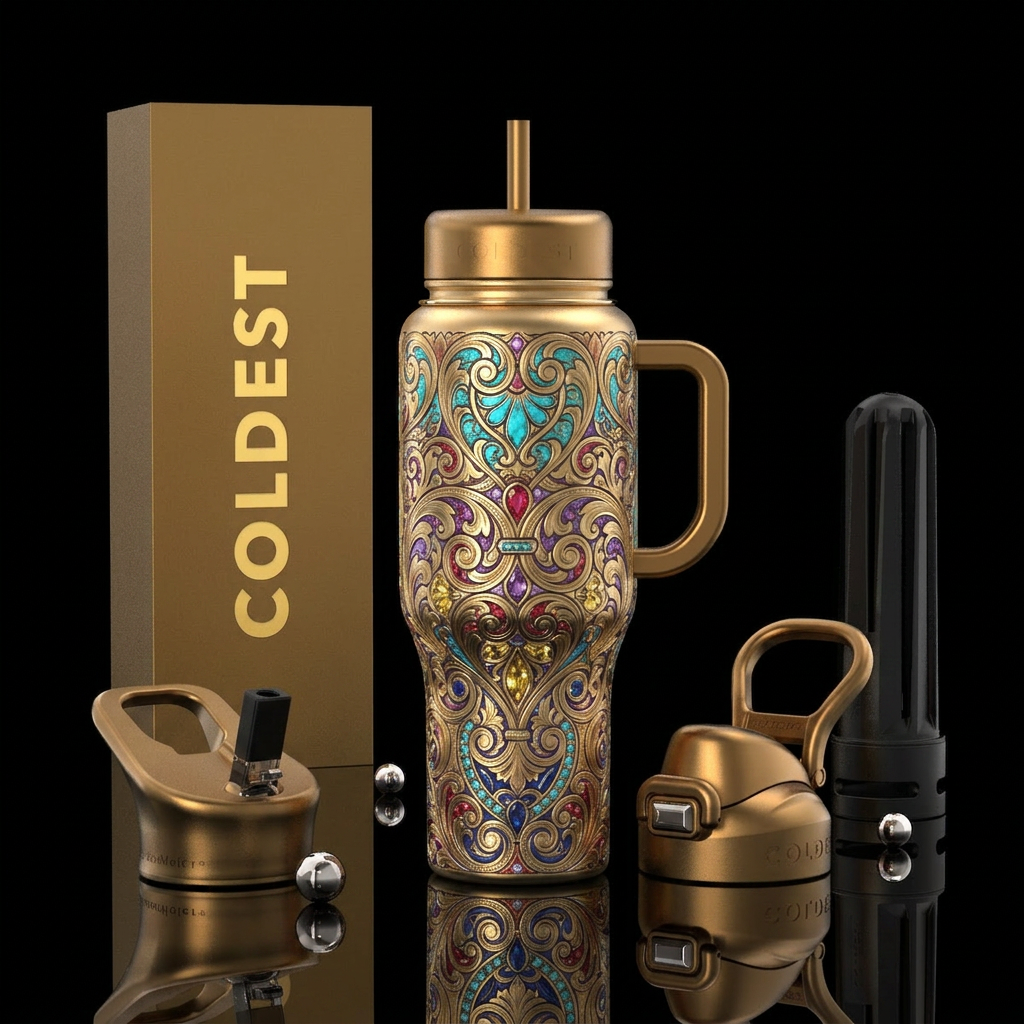 Tumbler inspired by histories finest engravers water bottle design