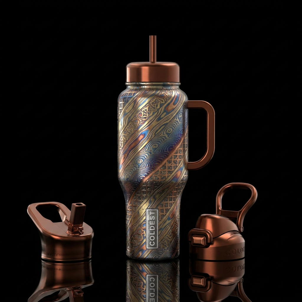 Tumbler inspired by histories finest weaponsmiths,... water bottle design