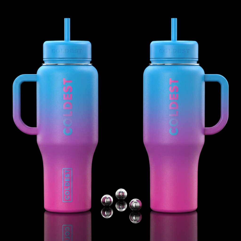 Tumbler inspired by a futuristic tumbler, realism,... water bottle design