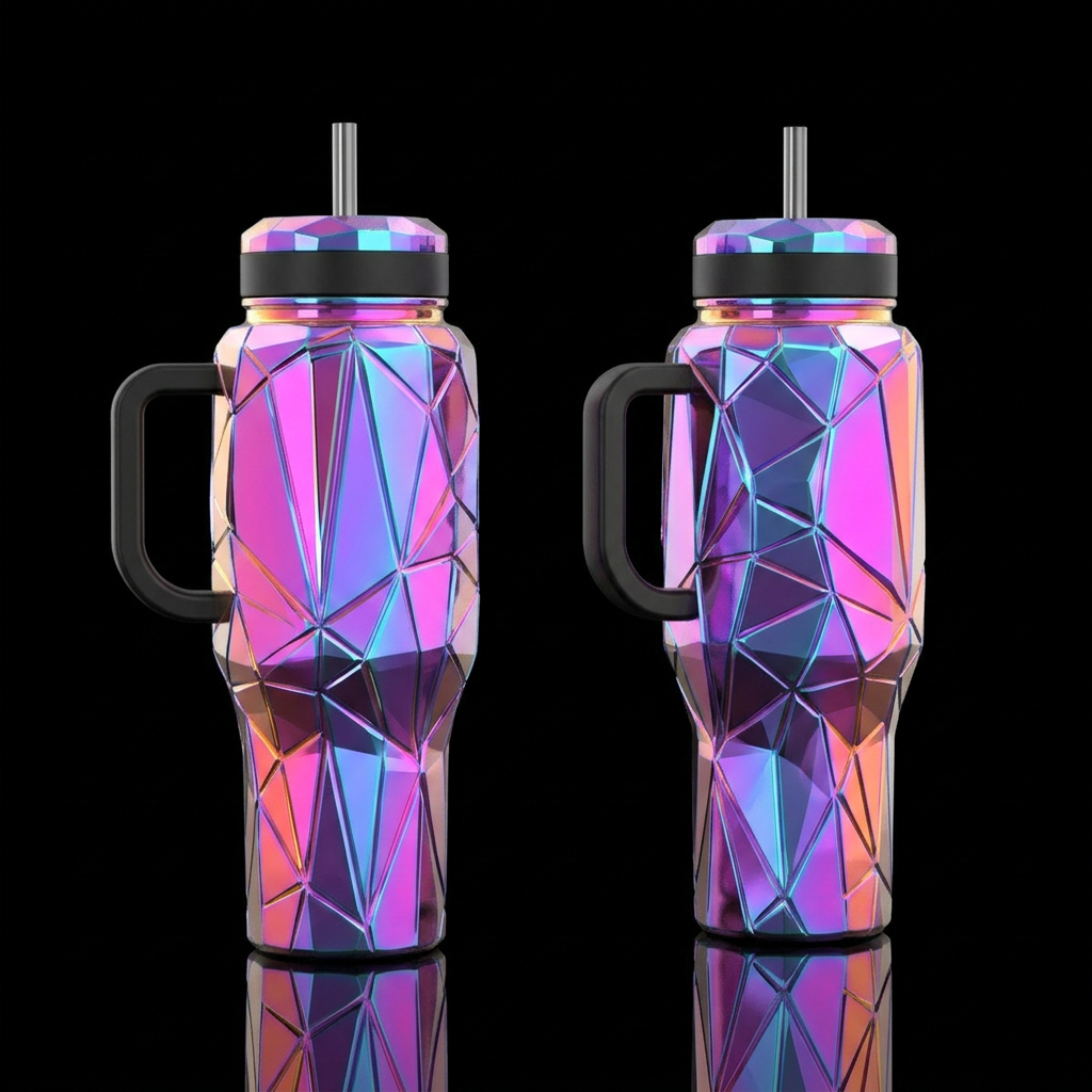 Tumbler inspired by a futuristic tumbler, realism,... water bottle design