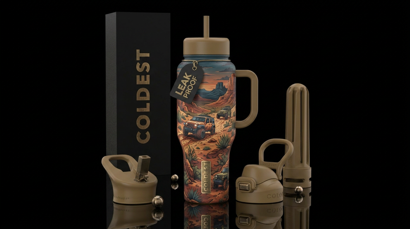 Off road adventure water bottle design