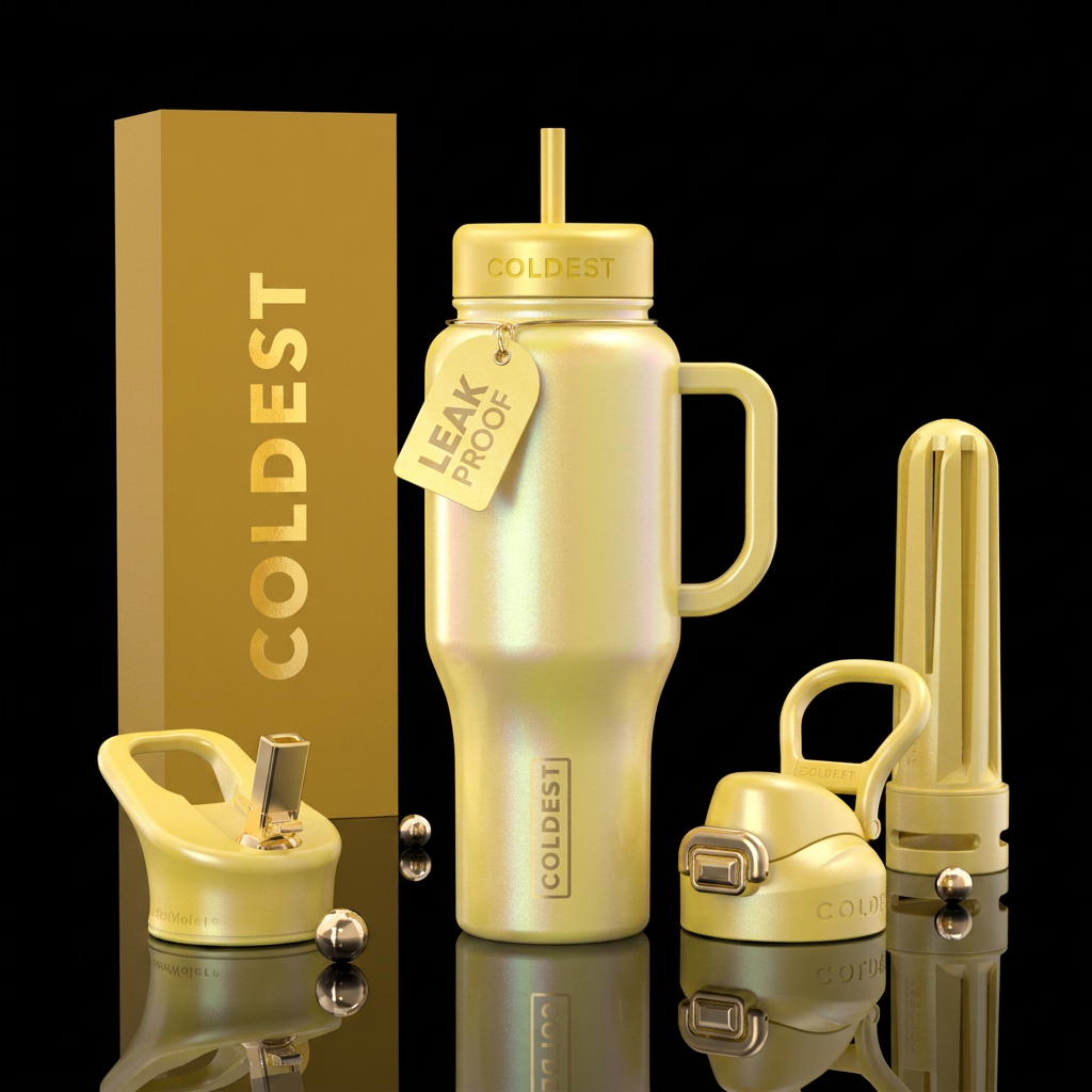 Pearl yellow water bottle design