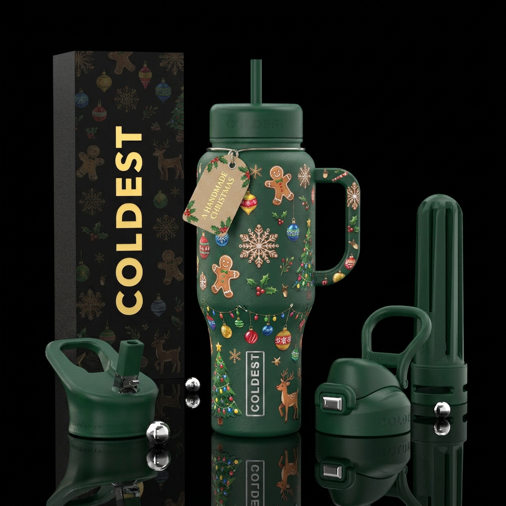 Hand made Christmas water bottle design
