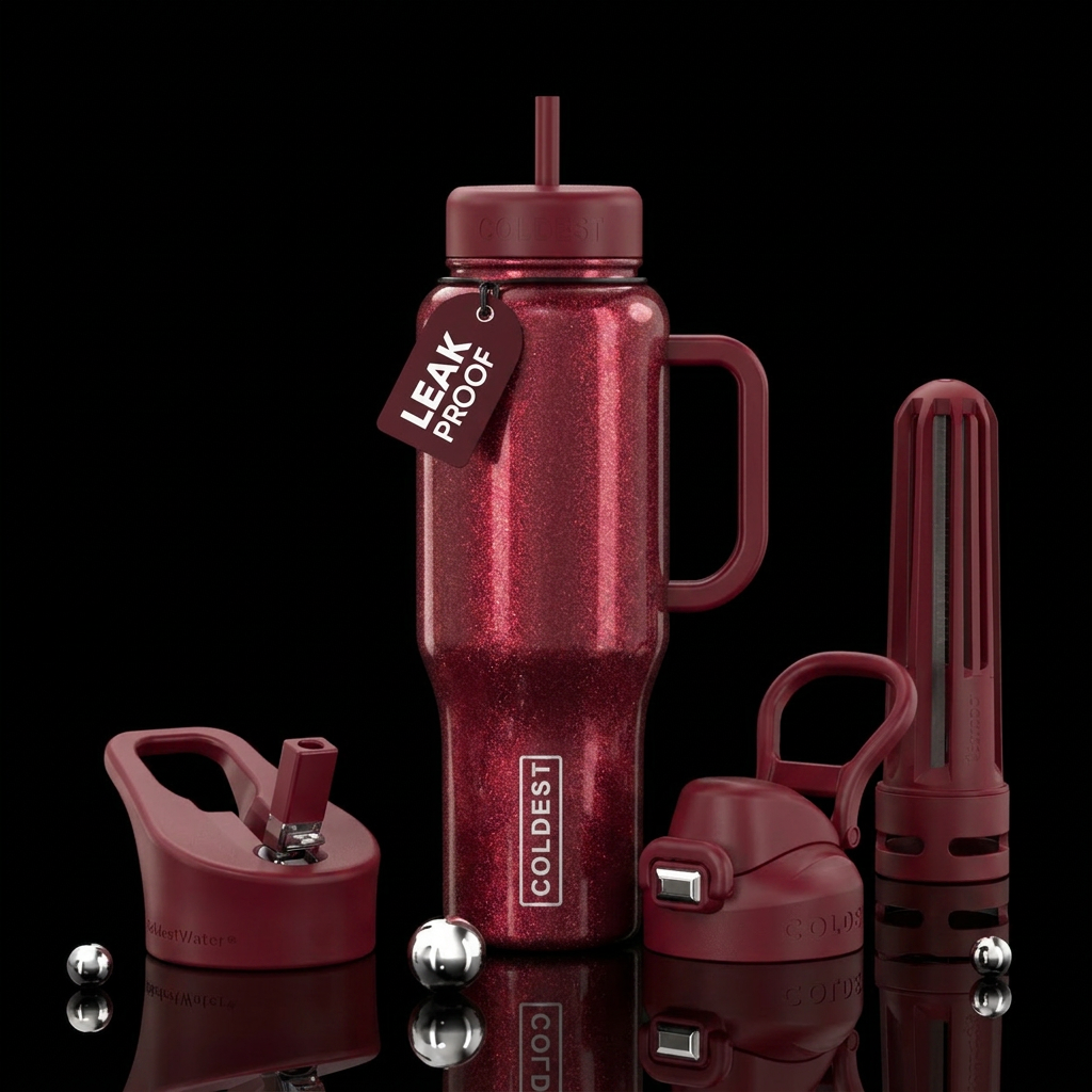 Sparkling red wine color water bottle design