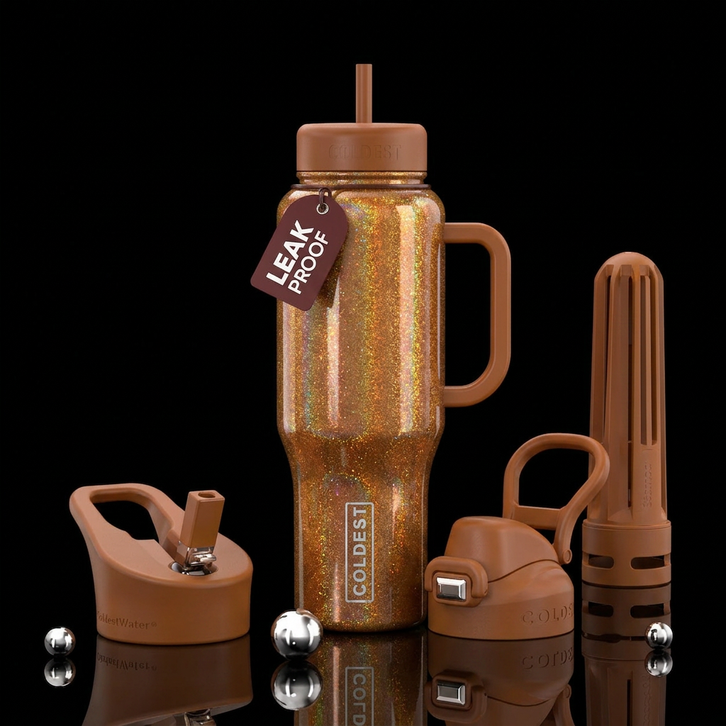 Sparkling rum color water bottle design