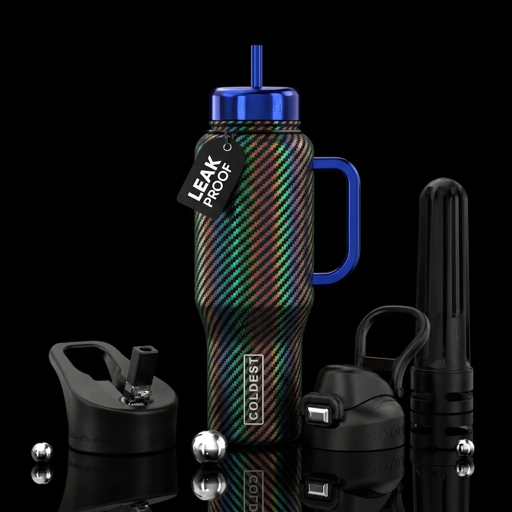 Carbon weave water bottle design