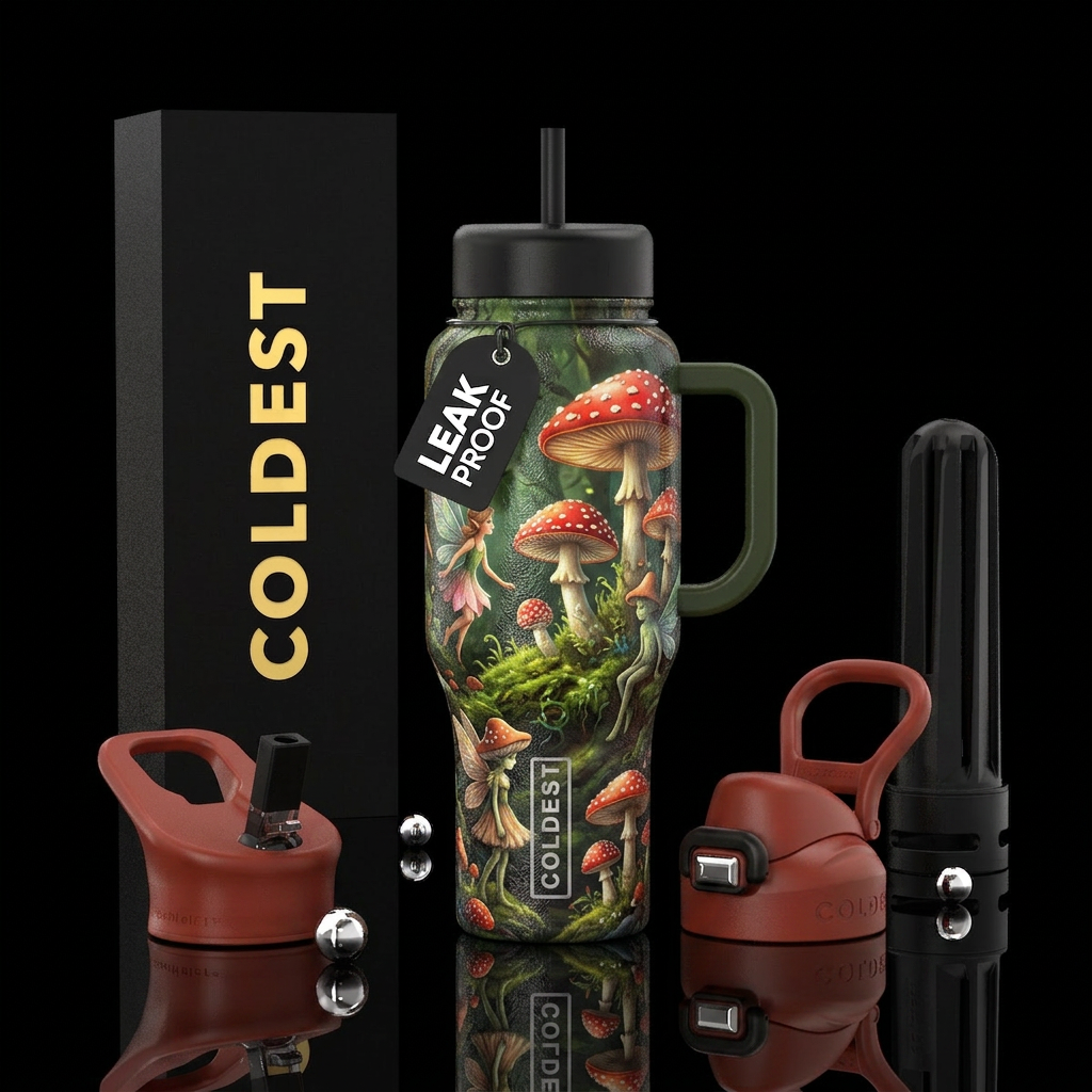 Mushroom fairy water bottle design