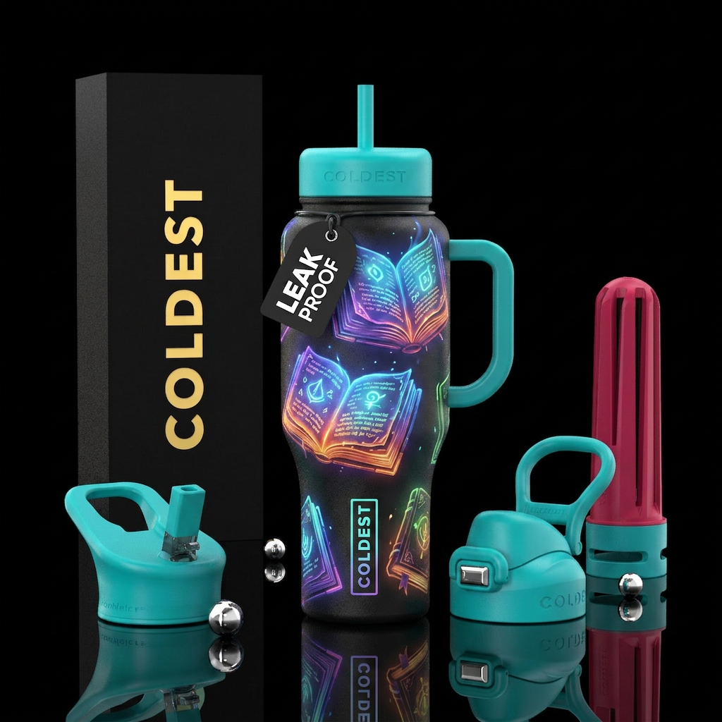 Pages glowing water bottle design