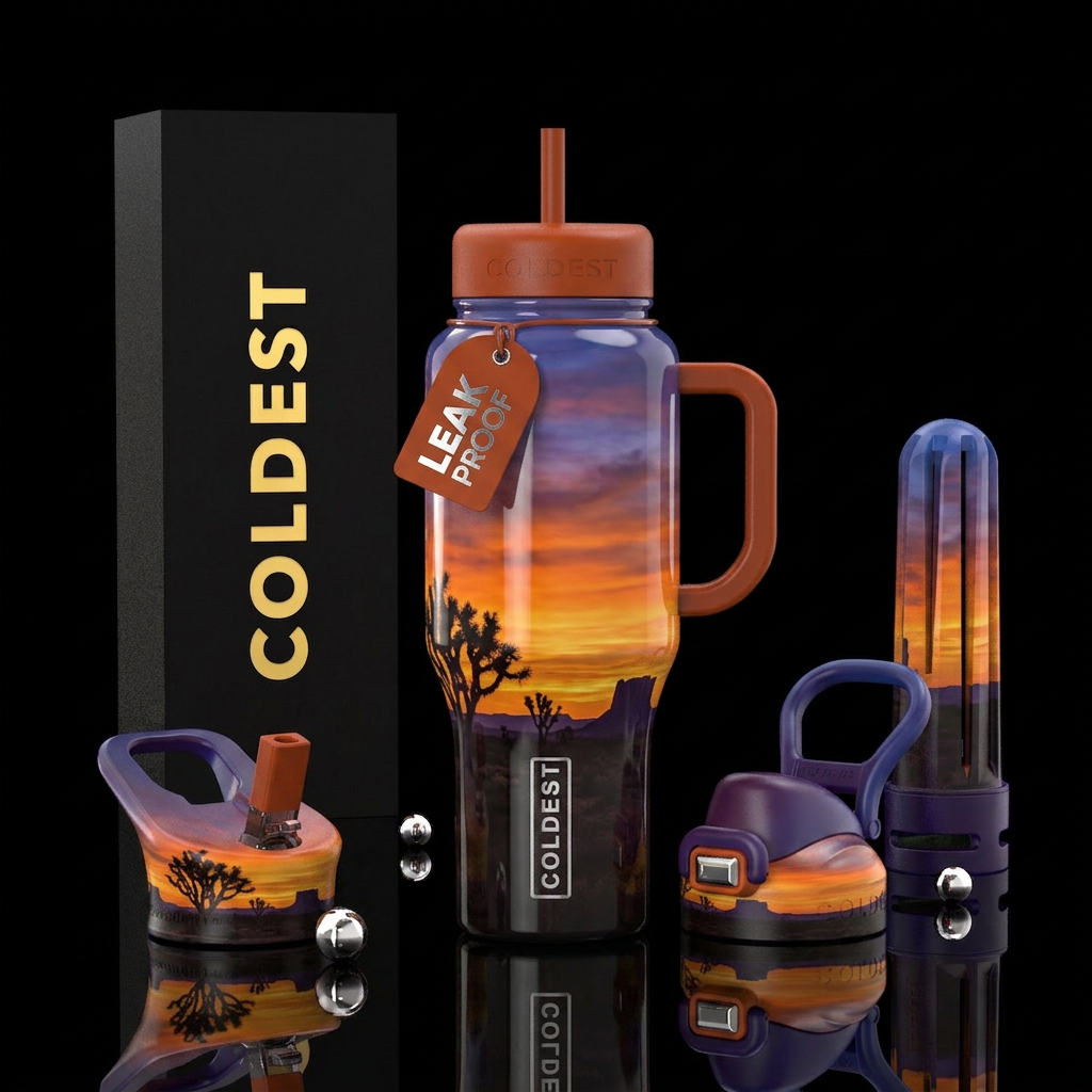 Texas sunset water bottle design