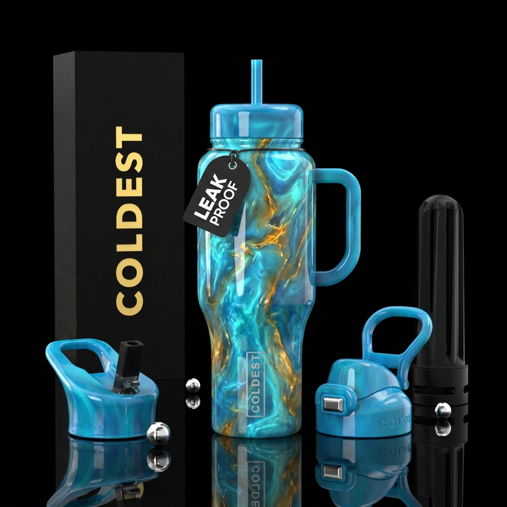 Color bottle polished Oregon Blue Opal,swirls,high... water bottle design