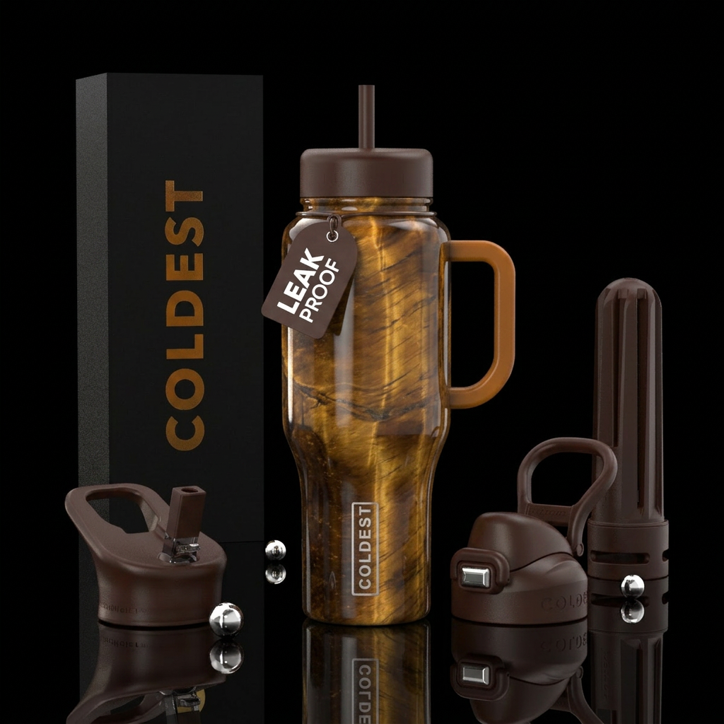 Realistic Tiger Eye color,semi-gloss water bottle design