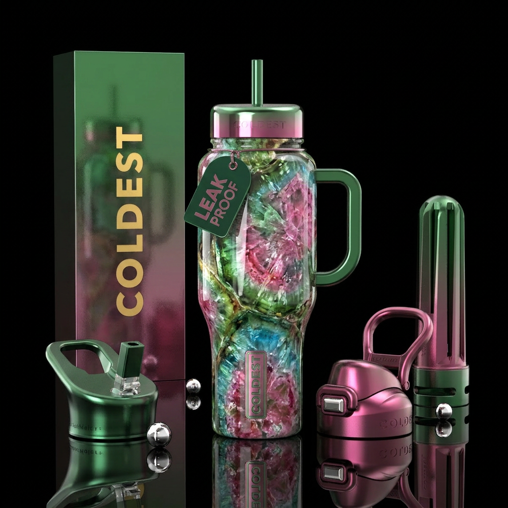Realistic Tourmaline,high gloss water bottle design