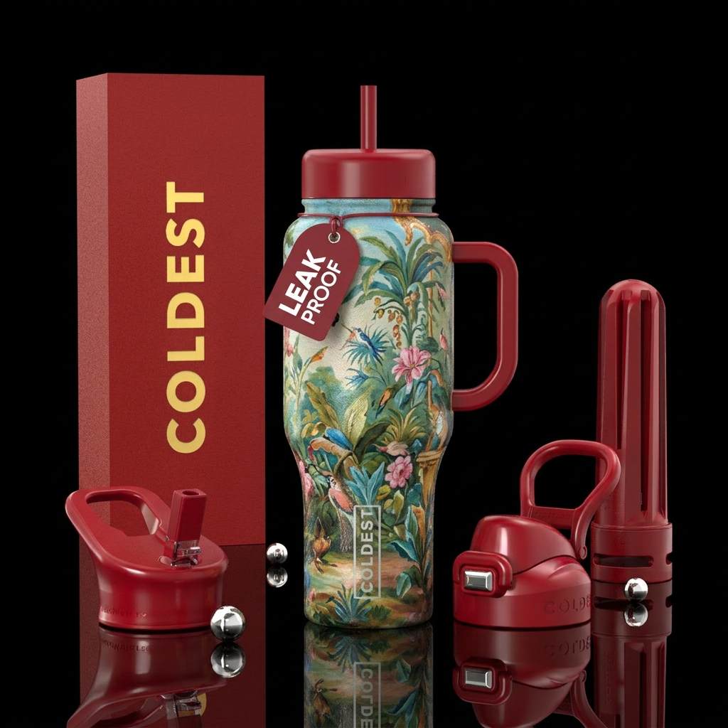 The bergl rooms at Schönbrunn Palace, oil painted water bottle design