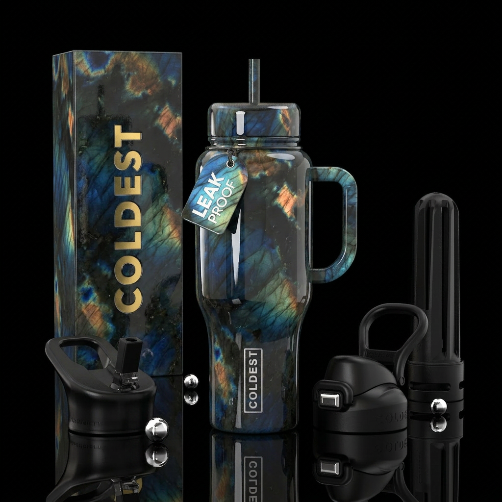 Labradorite color,super high gloss water bottle design