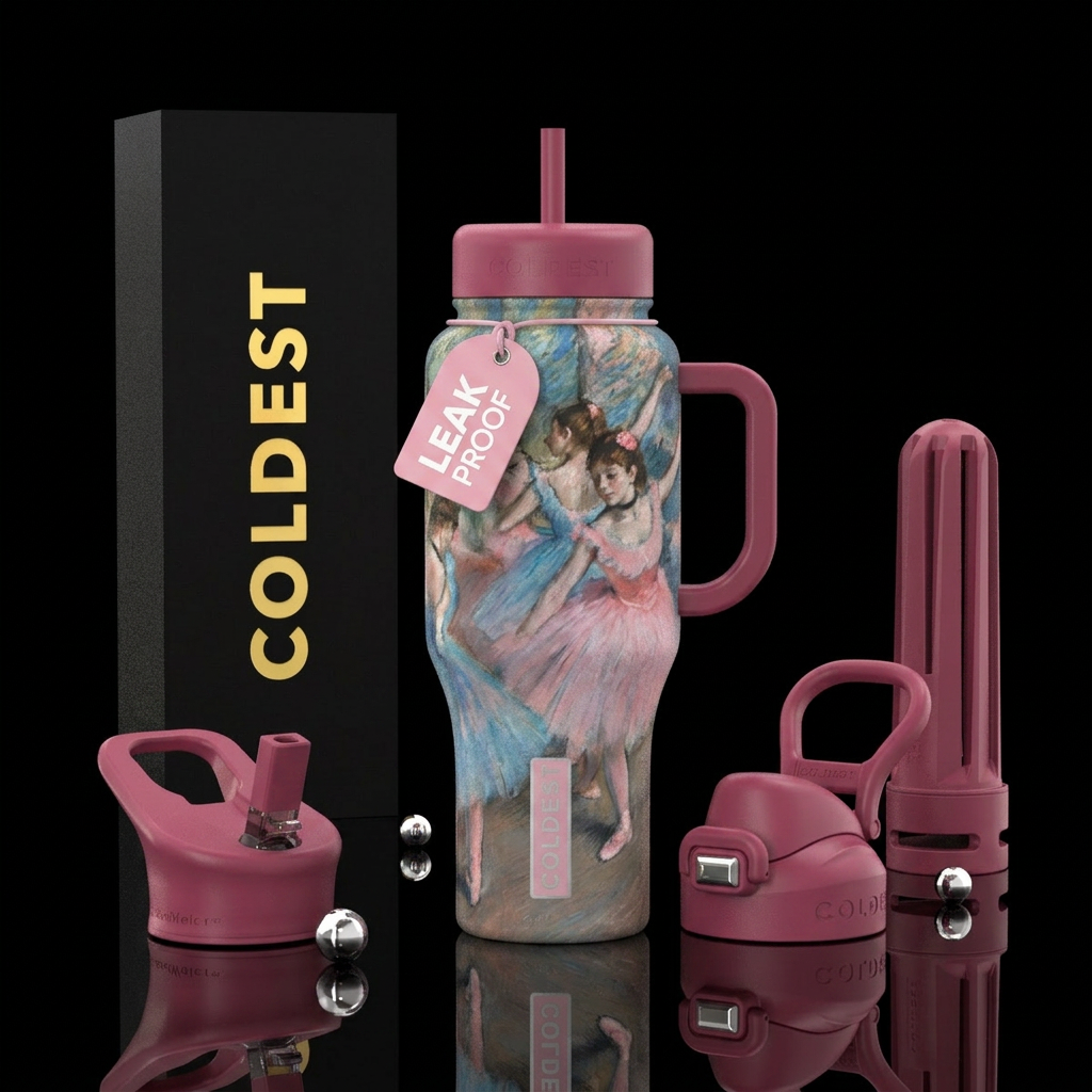 Edgar Degas' "Dancers in Pink",french pastel techn... water bottle design