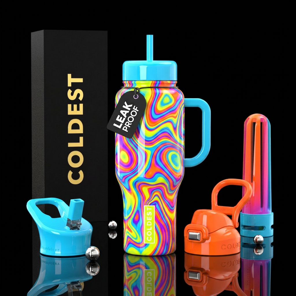 Neon yellow,neon blue,neon orange,neon pink,neon b... water bottle design