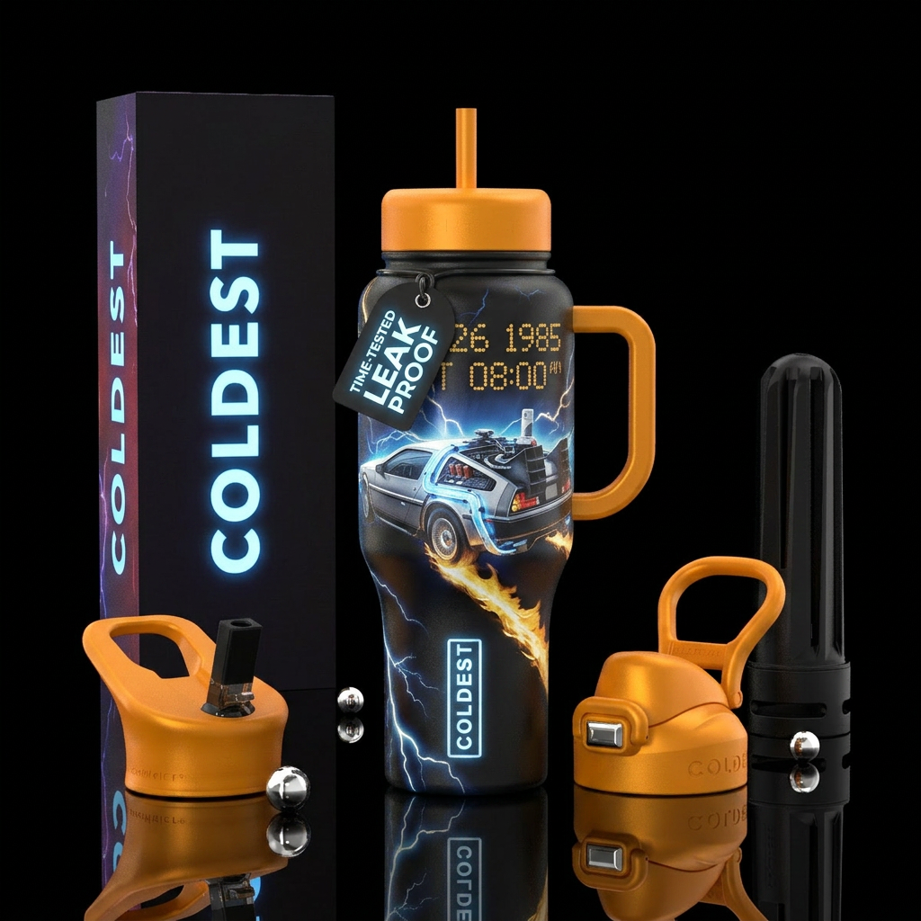 Back to the future water bottle design