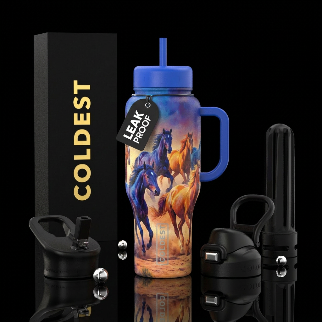 Horses water bottle design