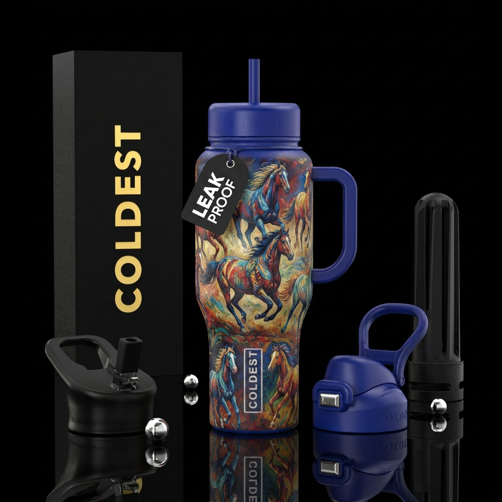 Horses water bottle design