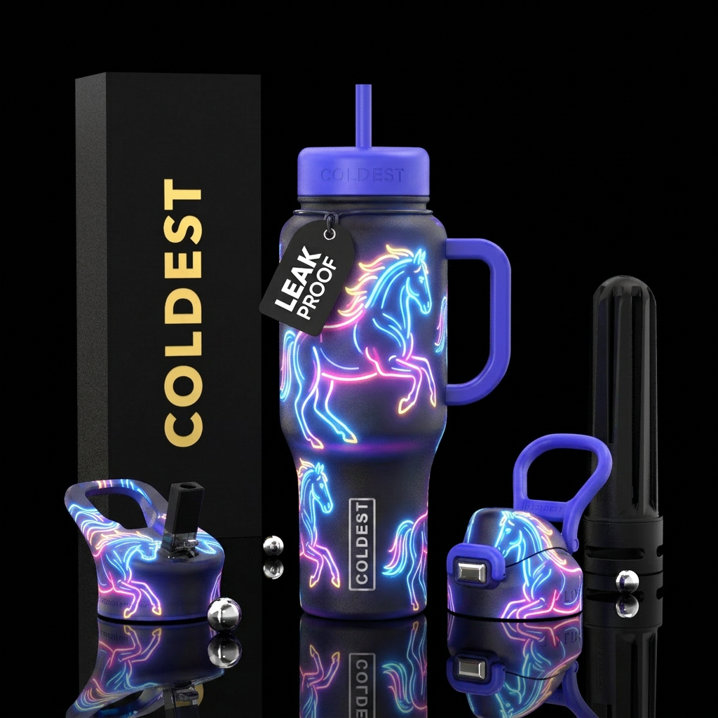 Lipizzan stallion horse glowie water bottle design
