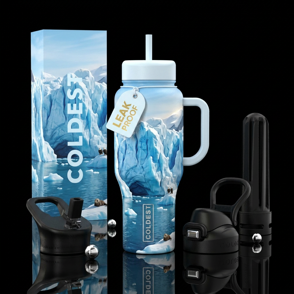 Alaska glacier water bottle design