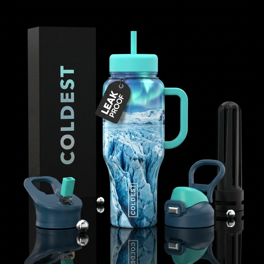 Alaska glacier water bottle design
