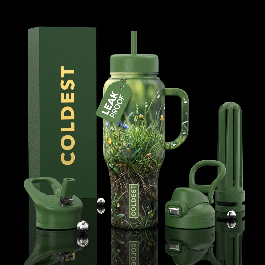 Touch grass water bottle design