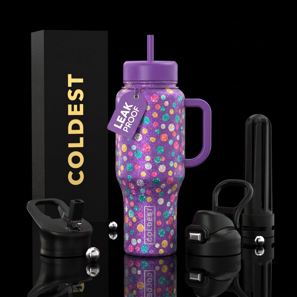 Sparkle spots water bottle design