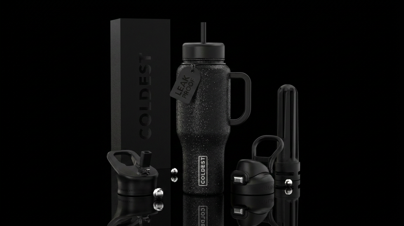 Black glitz water bottle design