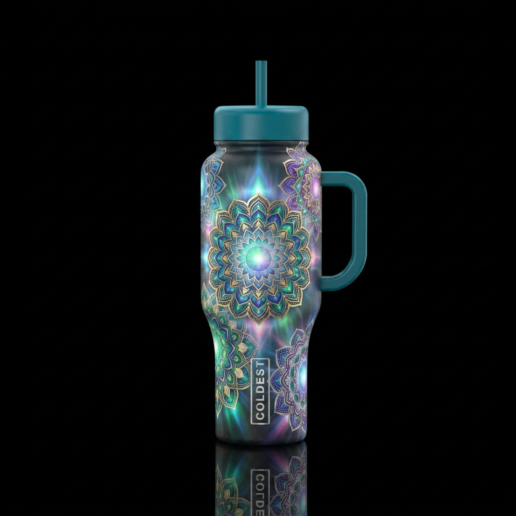 Abstract aura water bottle design